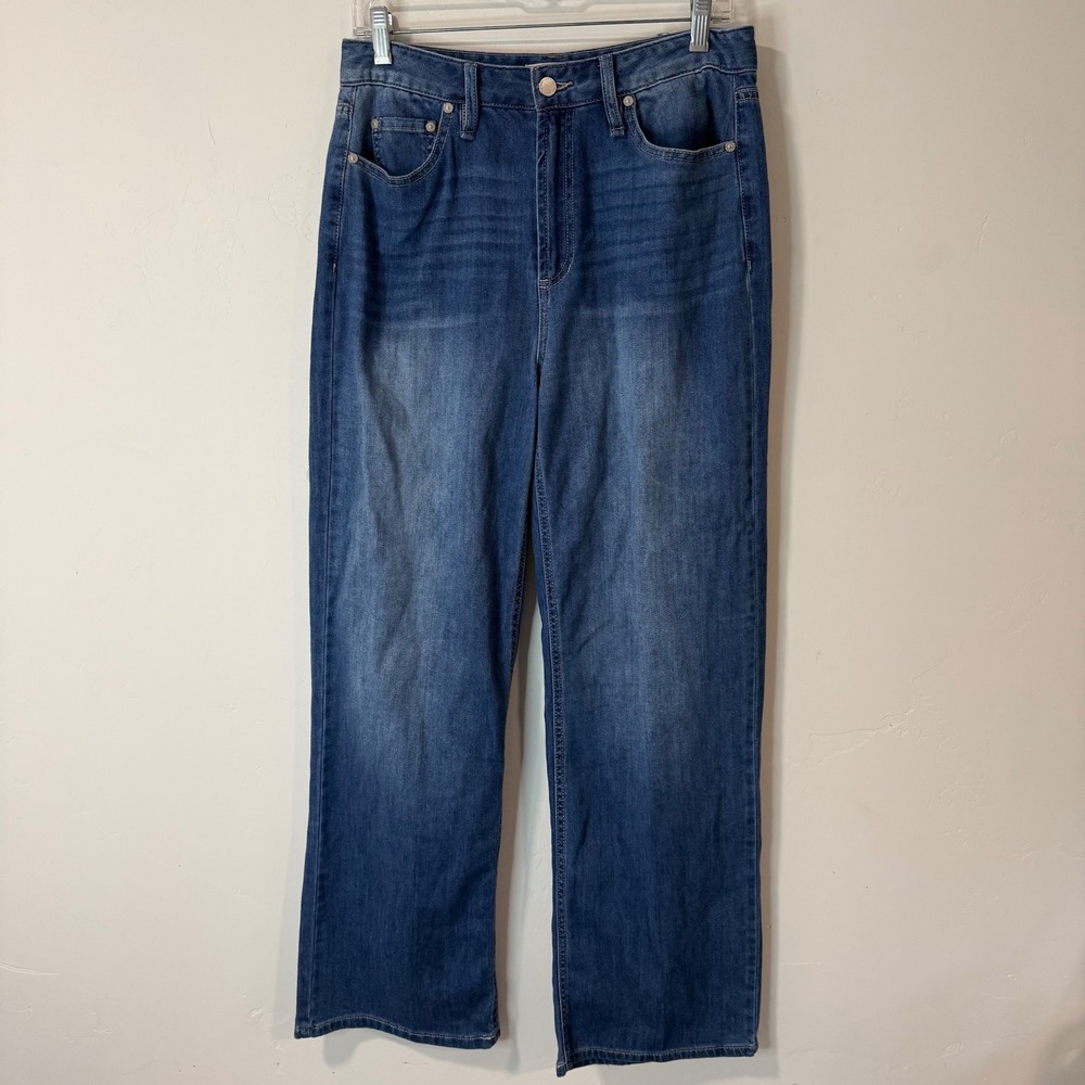 OAT New York Womens Greer Wide Leg Jeans 8/29 Blue Excellent Cloud Luxe Denim